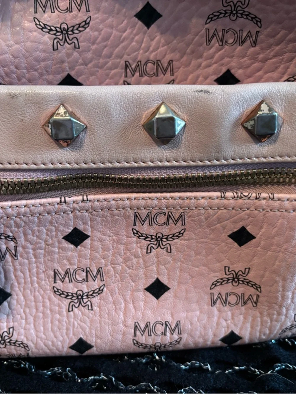Authentic MCM Dual Stark Backpack in Soft Pink Visetos